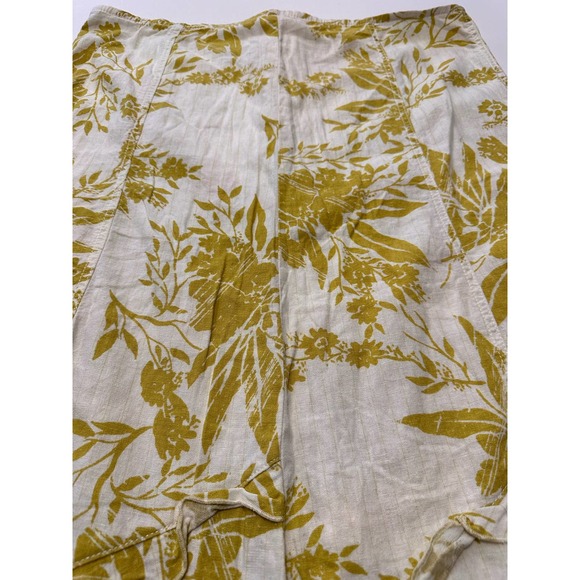 Marks and Spencer Linen blend cream and green skirt-18 EU - Picture 3 of 11
